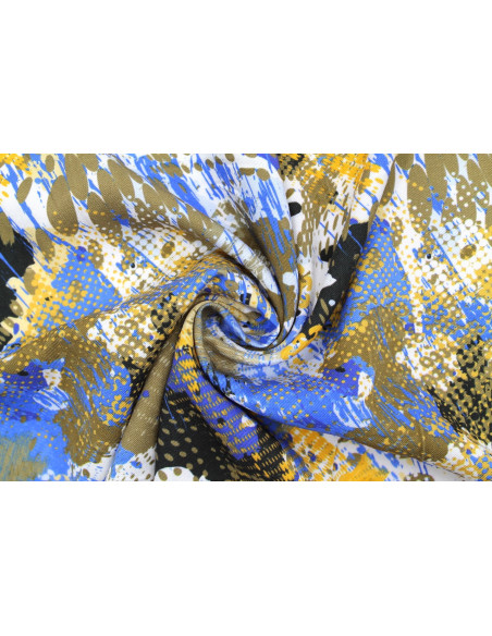 Tissu Gabardine Viscose Imprimé Graff Bleu de Qualité, Tissu au mètre, Tissu pas cher - Alltissus.com