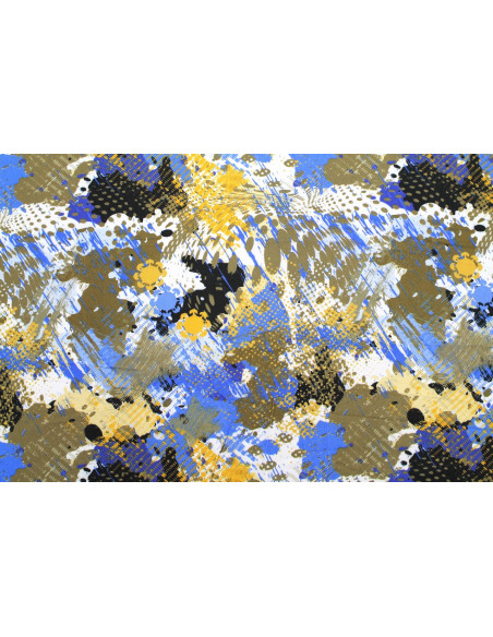 Tissu Gabardine Viscose Imprimé Graff Bleu de Qualité, Tissu au mètre, Tissu pas cher - Alltissus.com
