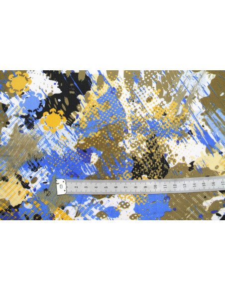 Tissu Gabardine Viscose Imprimé Graff Bleu de Qualité, Tissu au mètre, Tissu pas cher - Alltissus.com