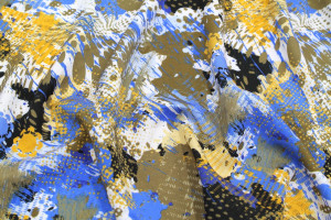 Tissu Gabardine Viscose Imprimé Graff Bleu de Qualité, Tissu au mètre, Tissu pas cher - Alltissus.com 2