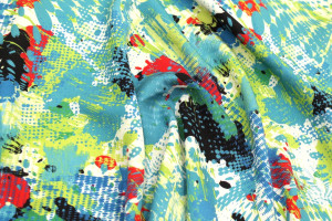 Tissu Gabardine Viscose Imprimé Graff Turquoise de Qualité, Tissu au mètre, Tissu pas cher - Alltissus.com 2