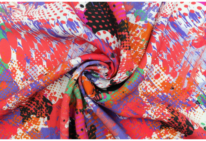 Tissu Gabardine Viscose Imprimé Graff Rouge de Qualité, Tissu au mètre, Tissu pas cher - Alltissus.com