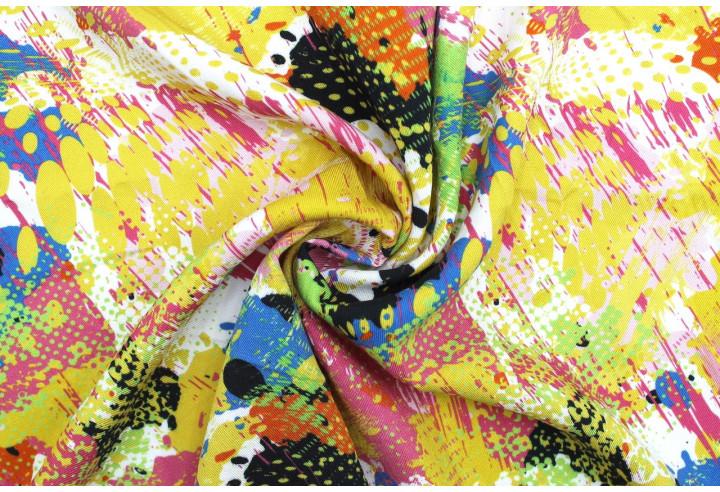 Tissu Gabardine Viscose Imprimé Graff Jaune de Qualité, Tissu au mètre, Tissu pas cher - Alltissus.com