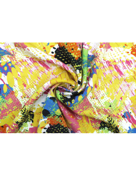 Tissu Gabardine Viscose Imprimé Graff Jaune de Qualité, Tissu au mètre, Tissu pas cher - Alltissus.com