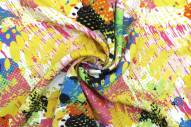 Tissu Gabardine Viscose Imprimé Graff Jaune de Qualité, Tissu au mètre, Tissu pas cher - Alltissus.com