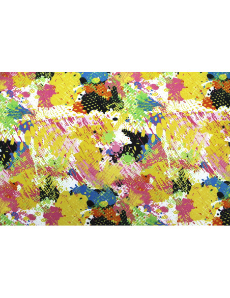 Tissu Gabardine Viscose Imprimé Graff Jaune de Qualité, Tissu au mètre, Tissu pas cher - Alltissus.com