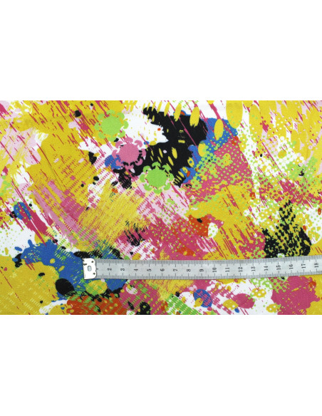 Tissu Gabardine Viscose Imprimé Graff Jaune de Qualité, Tissu au mètre, Tissu pas cher - Alltissus.com