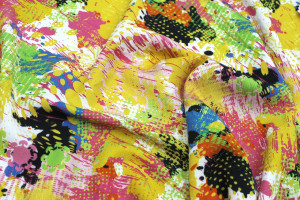 Tissu Gabardine Viscose Imprimé Graff Jaune de Qualité, Tissu au mètre, Tissu pas cher - Alltissus.com 2