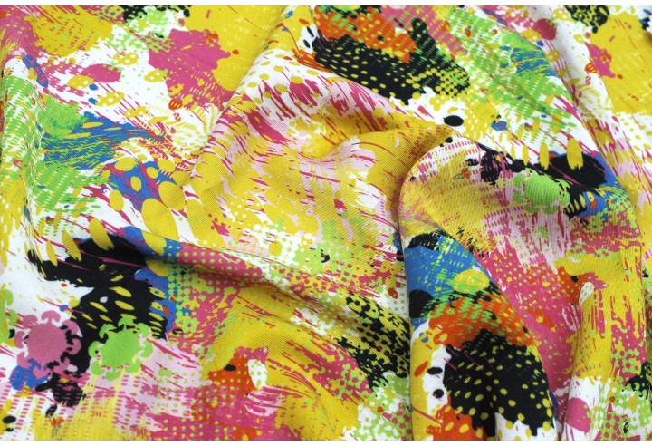 Tissu Gabardine Viscose Imprimé Graff Jaune de Qualité, Tissu au mètre, Tissu pas cher - Alltissus.com