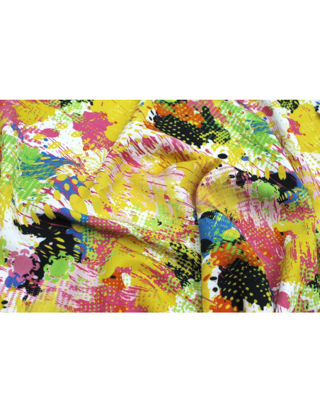 Tissu Gabardine Viscose Imprimé Graff Jaune de Qualité, Tissu au mètre, Tissu pas cher - Alltissus.com