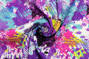 Tissu Gabardine Viscose Imprimé Graff Violet de Qualité, Tissu au mètre, Tissu pas cher - Alltissus.com