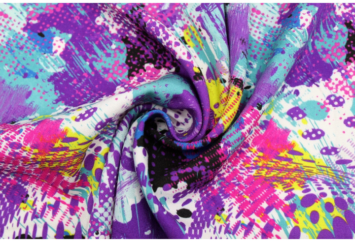 Tissu Gabardine Viscose Imprimé Graff Violet de Qualité, Tissu au mètre, Tissu pas cher - Alltissus.com