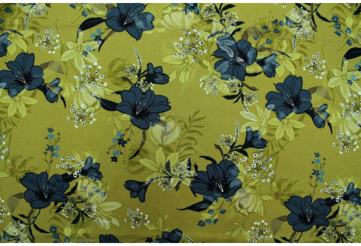 Tissu Gabardine Viscose Imprimé Fleur Délys Pistache de Qualité, Tissu au mètre, Tissu pas cher - Alltissus.com