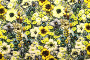 Tissu Gabardine Viscose Imprimé Fleur Chic Anis de Qualité, Tissu au mètre, Tissu pas cher - Alltissus.com 2