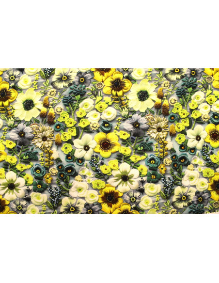 Tissu Gabardine Viscose Imprimé Fleur Chic Anis de Qualité, Tissu au mètre, Tissu pas cher - Alltissus.com
