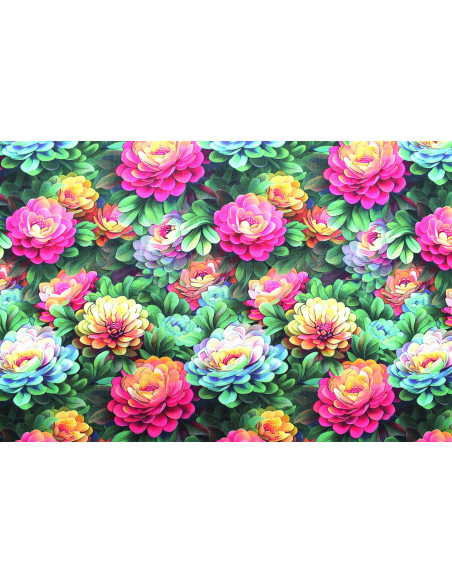 Tissu Gabardine Viscose Imprimé Fleur Rosa Fuchsia de Qualité, Tissu au mètre, Tissu pas cher - Alltissus.com
