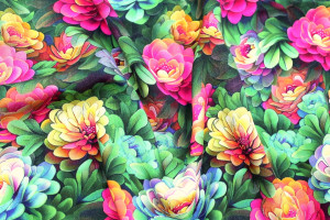 Tissu Gabardine Viscose Imprimé Fleur Rosa Fuchsia de Qualité, Tissu au mètre, Tissu pas cher - Alltissus.com 2