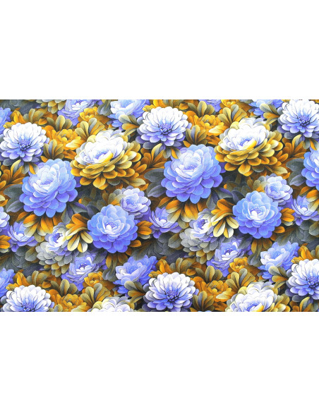 Tissu Gabardine Viscose Imprimé Fleur Rosa Violine de Qualité, Tissu au mètre, Tissu pas cher - Alltissus.com