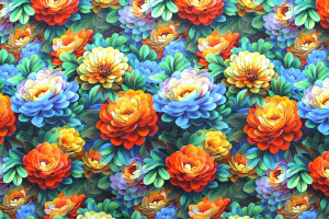 Tissu Gabardine Viscose Imprimé Fleur Rosa Orange de Qualité, Tissu au mètre, Tissu pas cher - Alltissus.com 2