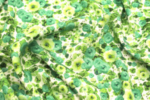Tissu Gabardine Viscose Imprimé Fleur Poppies Vert de Qualité, Tissu au mètre, Tissu pas cher - Alltissus.com 2