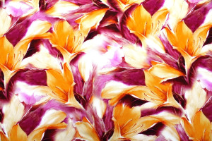 Tissu Gabardine Viscose Imprimé Fleur Grande Lys Fuchsia de Qualité, Tissu au mètre, Tissu pas cher - Alltissus.com 2