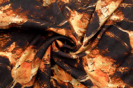 Tissu Gabardine Viscose Imprimé Fleur Fire Noir de Qualité, Tissu au mètre, Tissu pas cher - Alltissus.com