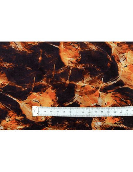 Tissu Gabardine Viscose Imprimé Fleur Fire Noir de Qualité, Tissu au mètre, Tissu pas cher - Alltissus.com