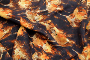 Tissu Gabardine Viscose Imprimé Fleur Fire Noir de Qualité, Tissu au mètre, Tissu pas cher - Alltissus.com 2