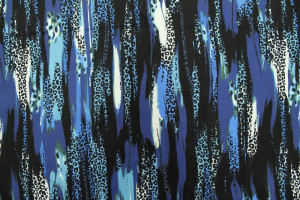 Tissu Gabardine Viscose Imprimé Rayure Félin Bleu de Qualité, Tissu au mètre, Tissu pas cher - Alltissus.com 2