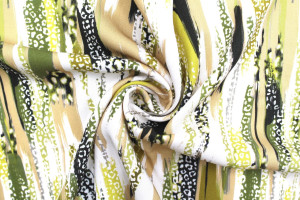 Tissu Gabardine Viscose Imprimé Rayure Félin Vert Anis de Qualité, Tissu au mètre, Tissu pas cher - Alltissus.com