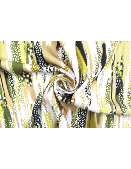 Tissu Gabardine Viscose Imprimé Rayure Félin Vert Anis de Qualité, Tissu au mètre, Tissu pas cher - Alltissus.com