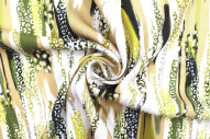 Tissu Gabardine Viscose Imprimé Rayure Félin Vert Anis de Qualité, Tissu au mètre, Tissu pas cher - Alltissus.com