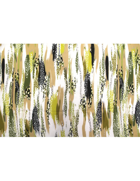 Tissu Gabardine Viscose Imprimé Rayure Félin Vert Anis de Qualité, Tissu au mètre, Tissu pas cher - Alltissus.com