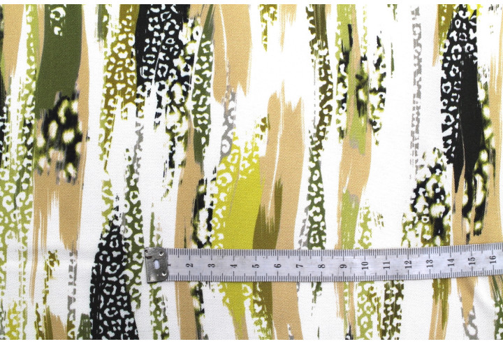 Tissu Gabardine Viscose Imprimé Rayure Félin Vert Anis de Qualité, Tissu au mètre, Tissu pas cher - Alltissus.com