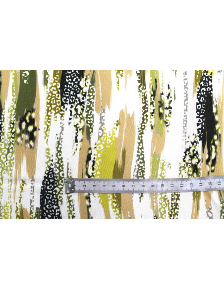 Tissu Gabardine Viscose Imprimé Rayure Félin Vert Anis de Qualité, Tissu au mètre, Tissu pas cher - Alltissus.com