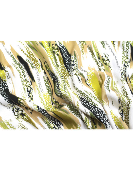 Tissu Gabardine Viscose Imprimé Rayure Félin Vert Anis de Qualité, Tissu au mètre, Tissu pas cher - Alltissus.com