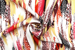 Tissu Gabardine Viscose Imprimé Rayure Félin Rouge de Qualité, Tissu au mètre, Tissu pas cher - Alltissus.com