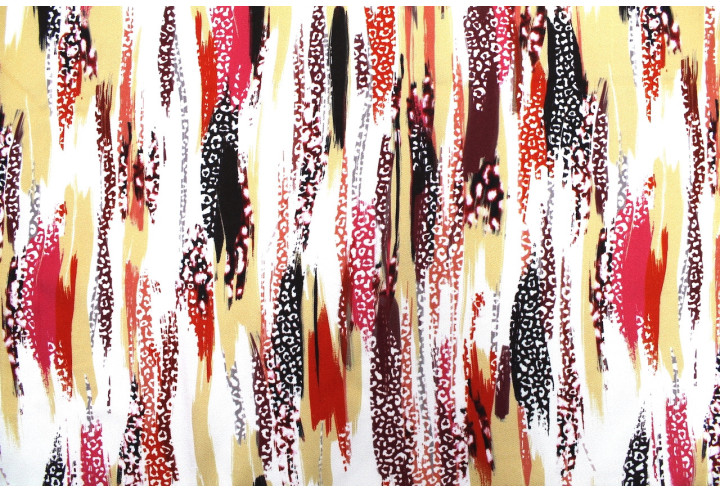 Tissu Gabardine Viscose Imprimé Rayure Félin Rouge de Qualité, Tissu au mètre, Tissu pas cher - Alltissus.com