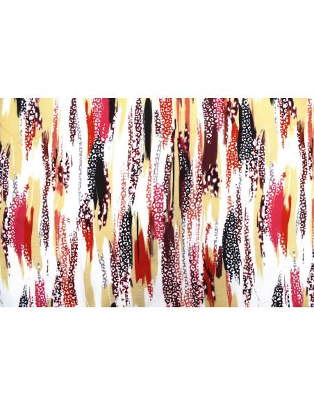 Tissu Gabardine Viscose Imprimé Rayure Félin Rouge de Qualité, Tissu au mètre, Tissu pas cher - Alltissus.com