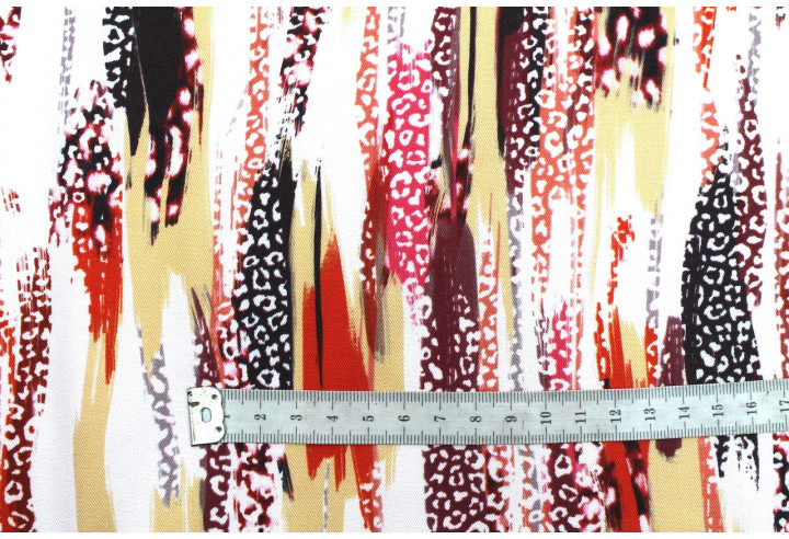 Tissu Gabardine Viscose Imprimé Rayure Félin Rouge de Qualité, Tissu au mètre, Tissu pas cher - Alltissus.com