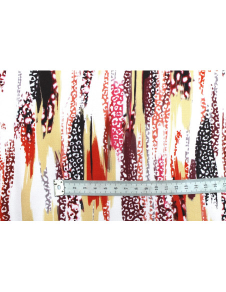 Tissu Gabardine Viscose Imprimé Rayure Félin Rouge de Qualité, Tissu au mètre, Tissu pas cher - Alltissus.com