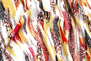 Tissu Gabardine Viscose Imprimé Rayure Félin Rouge de Qualité, Tissu au mètre, Tissu pas cher - Alltissus.com 2