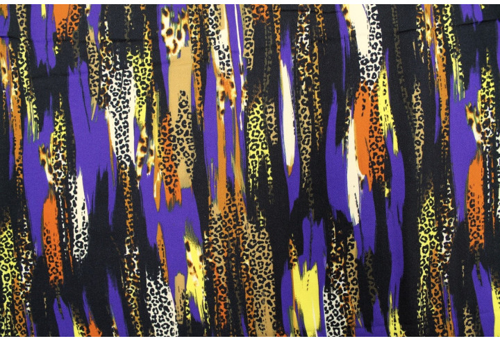 Tissu Gabardine Viscose Imprimé Rayure Félin Violet de Qualité, Tissu au mètre, Tissu pas cher - Alltissus.com