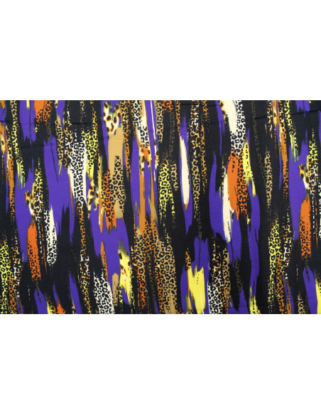 Tissu Gabardine Viscose Imprimé Rayure Félin Violet de Qualité, Tissu au mètre, Tissu pas cher - Alltissus.com