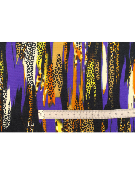 Tissu Gabardine Viscose Imprimé Rayure Félin Violet de Qualité, Tissu au mètre, Tissu pas cher - Alltissus.com
