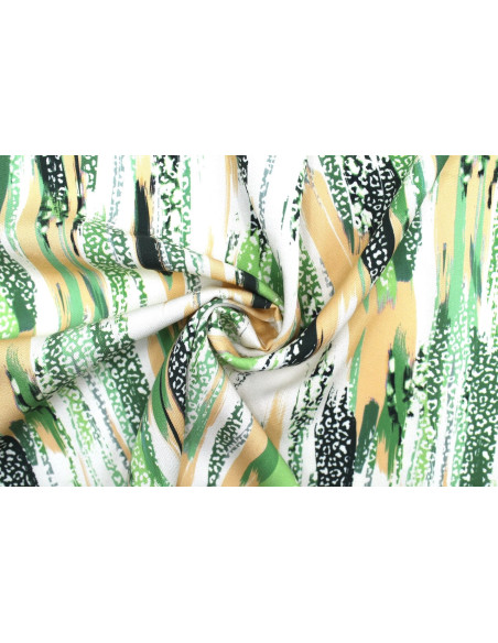 Tissu Gabardine Viscose Imprimé Rayure Félin Vert Drapeau de Qualité, Tissu au mètre, Tissu pas cher - Alltissus.com