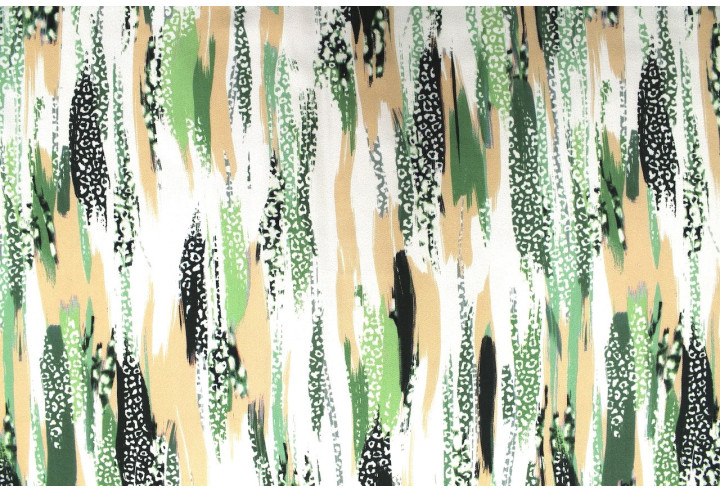 Tissu Gabardine Viscose Imprimé Rayure Félin Vert Drapeau de Qualité, Tissu au mètre, Tissu pas cher - Alltissus.com