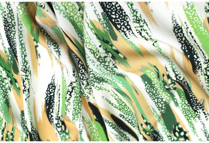 Tissu Gabardine Viscose Imprimé Rayure Félin Vert Drapeau de Qualité, Tissu au mètre, Tissu pas cher - Alltissus.com