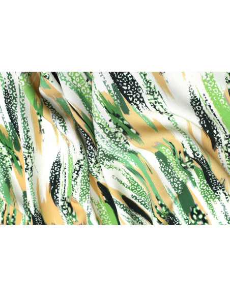 Tissu Gabardine Viscose Imprimé Rayure Félin Vert Drapeau de Qualité, Tissu au mètre, Tissu pas cher - Alltissus.com