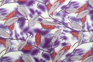 Tissu Gabardine Viscose Imprimé Feuille Plume Bleu de Qualité, Tissu au mètre, Tissu pas cher - Alltissus.com 2